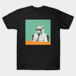 Chic Cat in Jacket and Sunglasses 2 T-Shirt